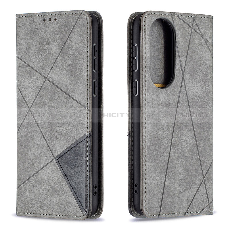 Funda de Cuero Cartera con Soporte Carcasa B07F para Huawei P50 Gris