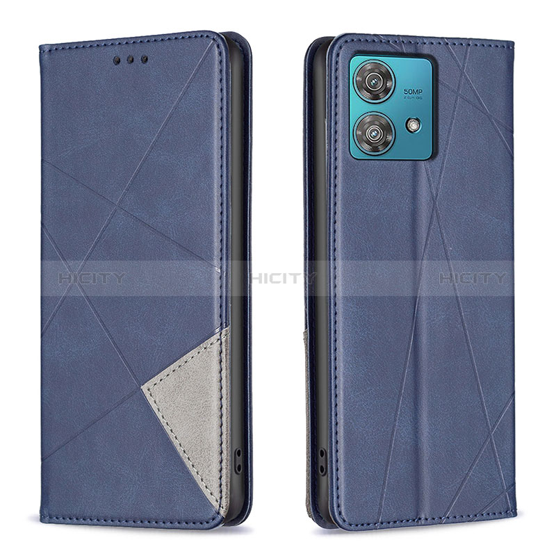 Funda de Cuero Cartera con Soporte Carcasa B07F para Motorola Moto Edge 40 Neo 5G Azul