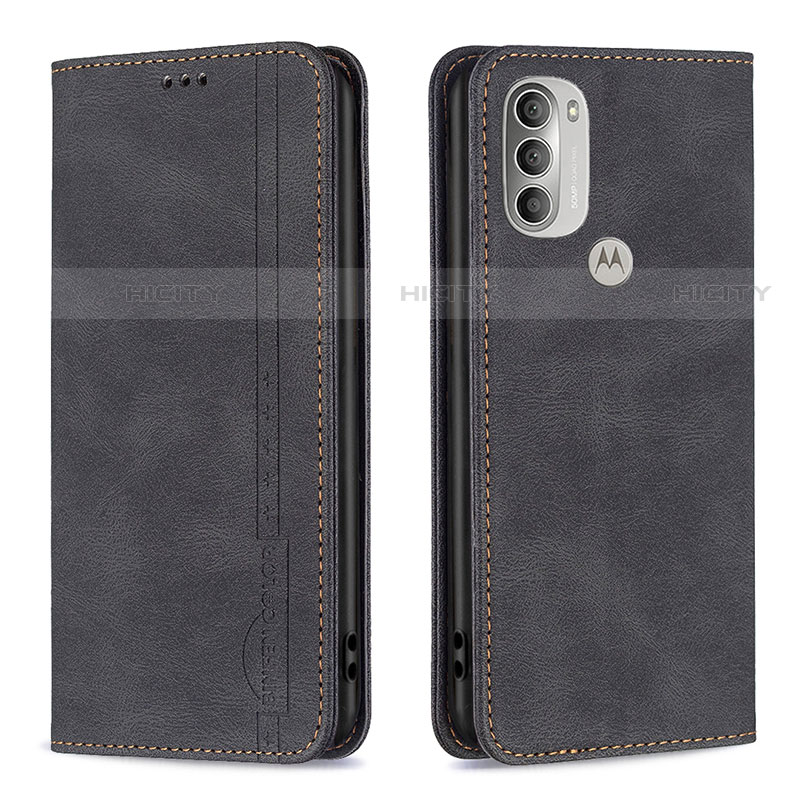 Funda de Cuero Cartera con Soporte Carcasa B07F para Motorola Moto G51 5G Negro