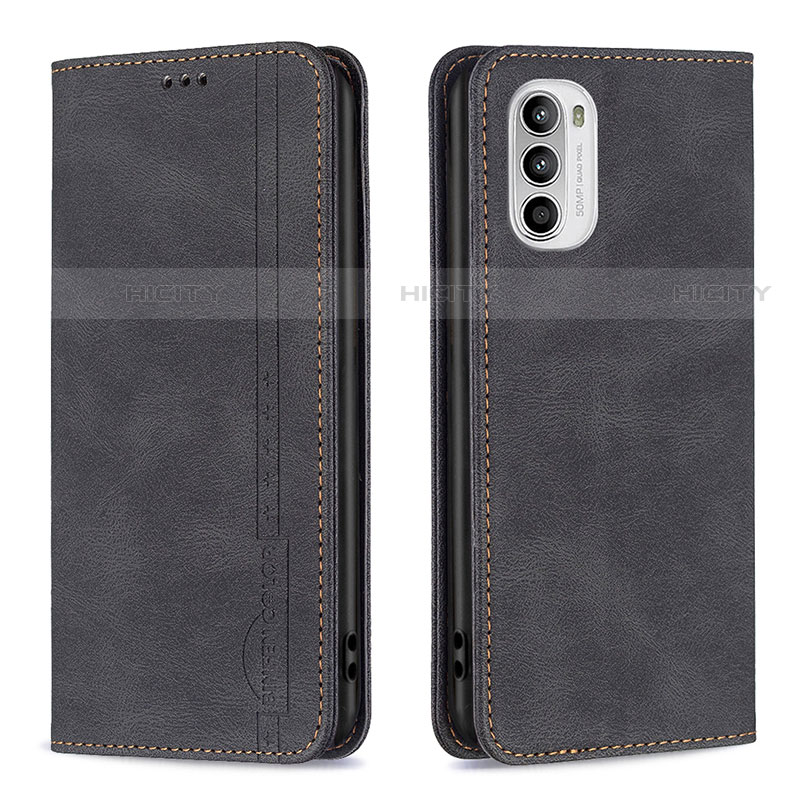 Funda de Cuero Cartera con Soporte Carcasa B07F para Motorola Moto G71s 5G Negro