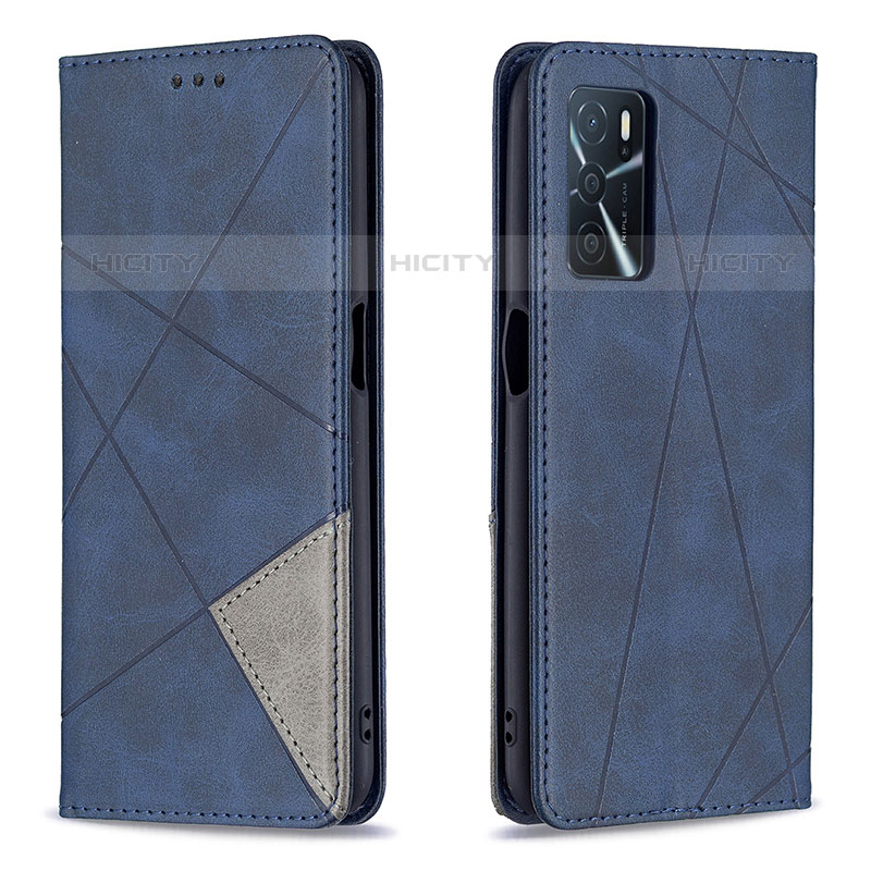 Funda de Cuero Cartera con Soporte Carcasa B07F para Oppo A16s Azul