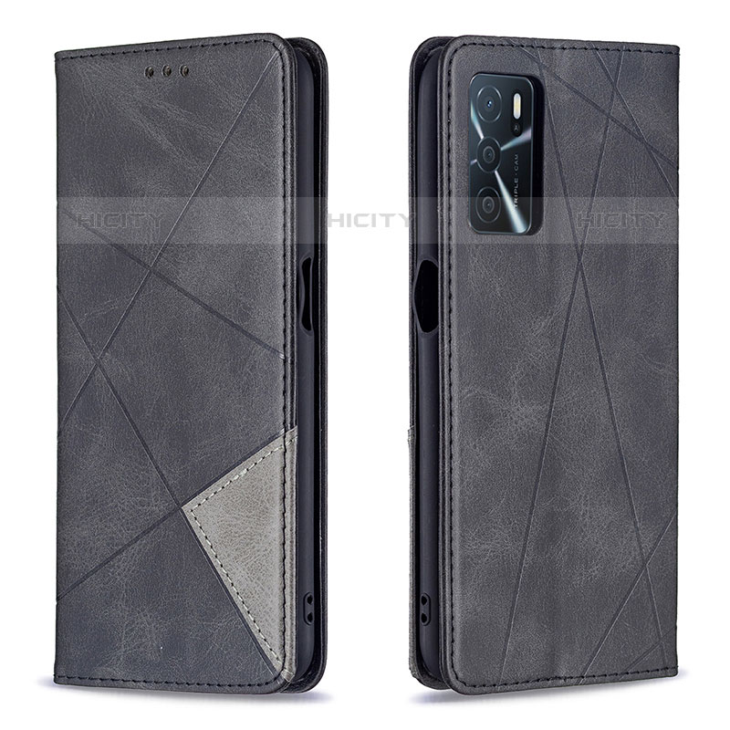 Funda de Cuero Cartera con Soporte Carcasa B07F para Oppo A16s Negro