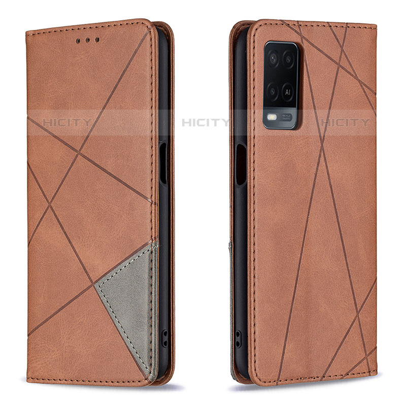 Funda de Cuero Cartera con Soporte Carcasa B07F para Oppo A54 4G Marron