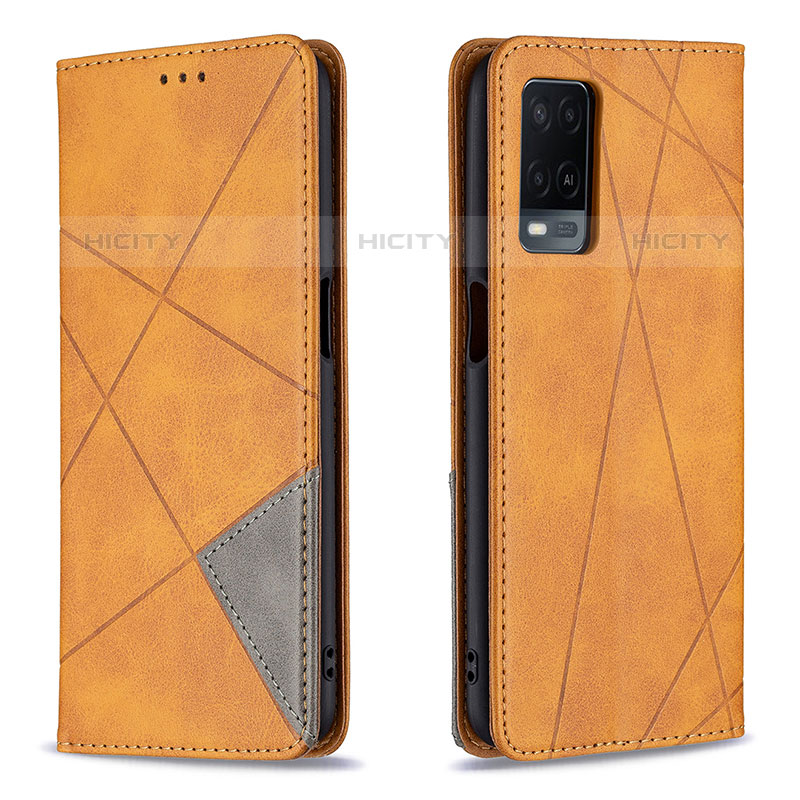 Funda de Cuero Cartera con Soporte Carcasa B07F para Oppo A54 4G Marron Claro