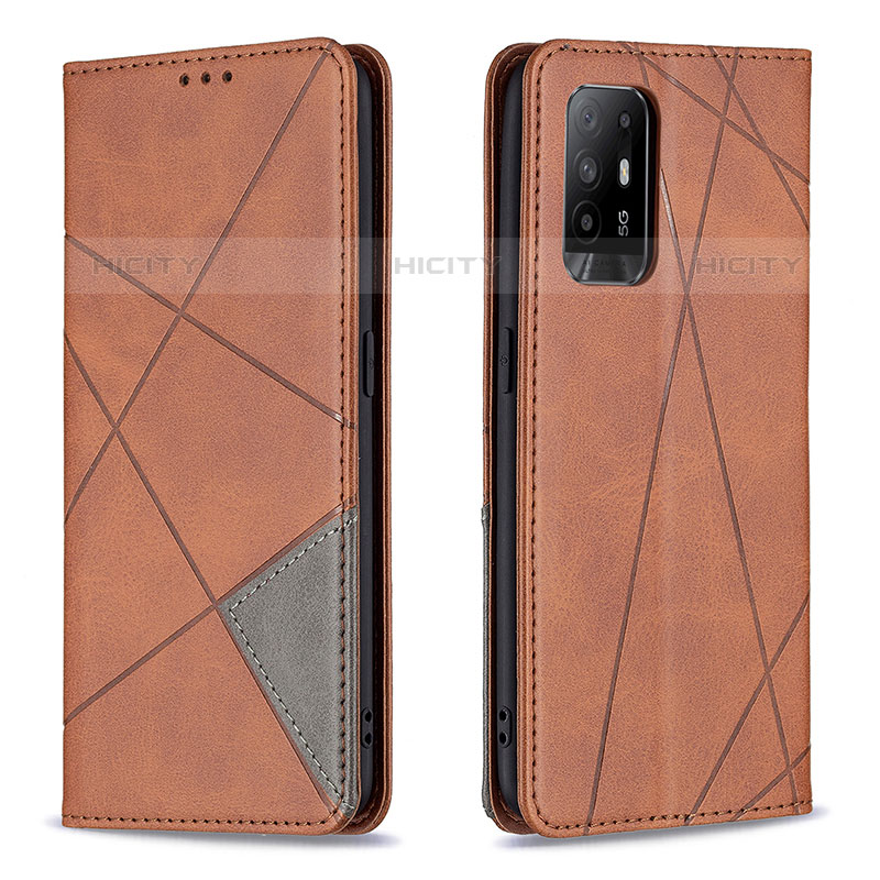 Funda de Cuero Cartera con Soporte Carcasa B07F para Oppo A94 5G Marron