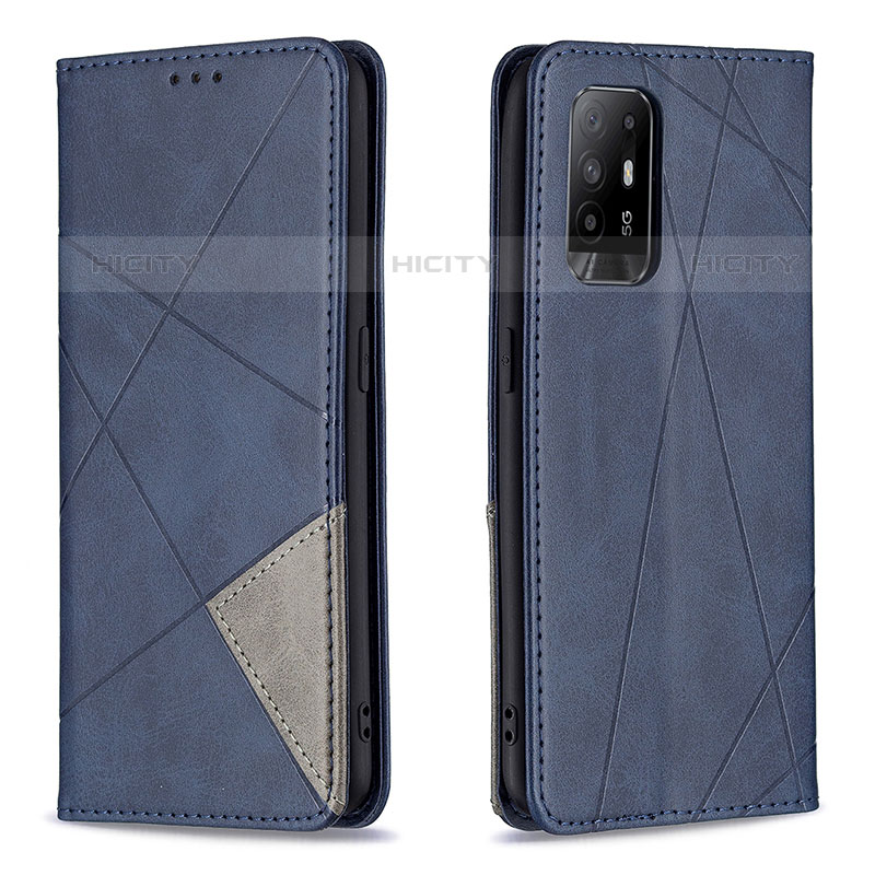 Funda de Cuero Cartera con Soporte Carcasa B07F para Oppo A95 5G Azul