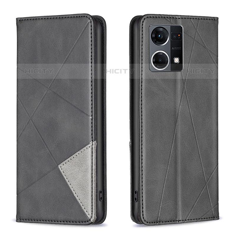 Funda de Cuero Cartera con Soporte Carcasa B07F para Oppo F21 Pro 4G Negro