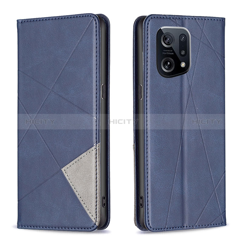 Funda de Cuero Cartera con Soporte Carcasa B07F para Oppo Find X5 5G Azul