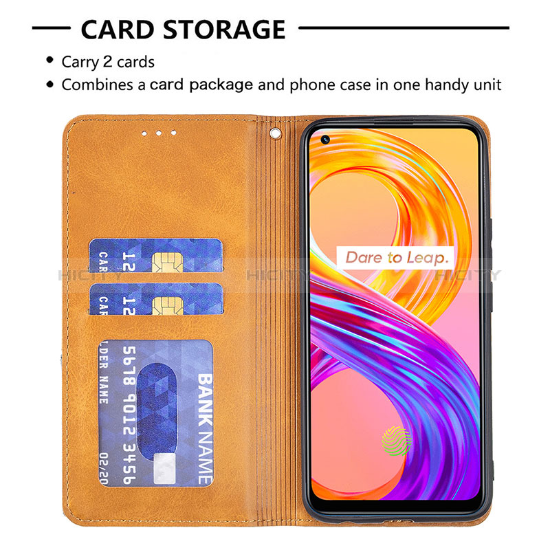 Funda de Cuero Cartera con Soporte Carcasa B07F para Realme 8 Pro