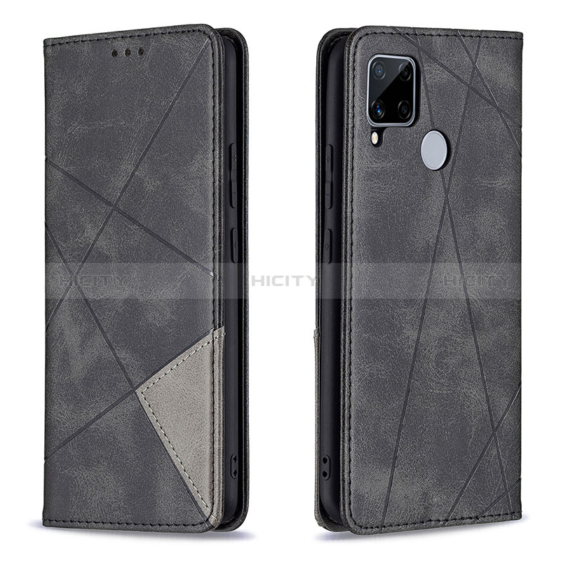 Funda de Cuero Cartera con Soporte Carcasa B07F para Realme C12 Negro