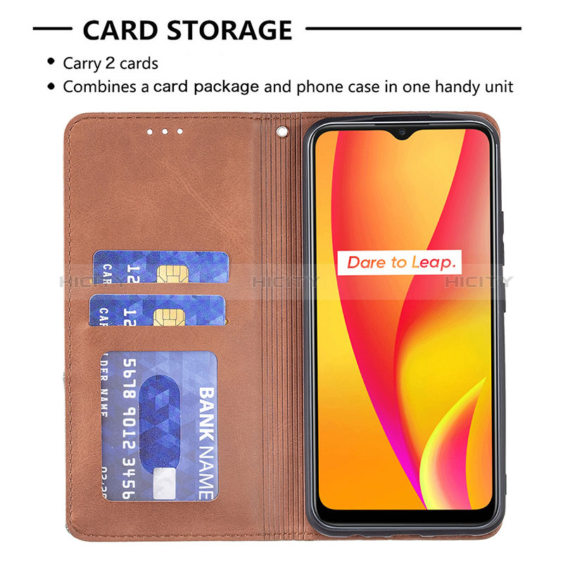 Funda de Cuero Cartera con Soporte Carcasa B07F para Realme C25S