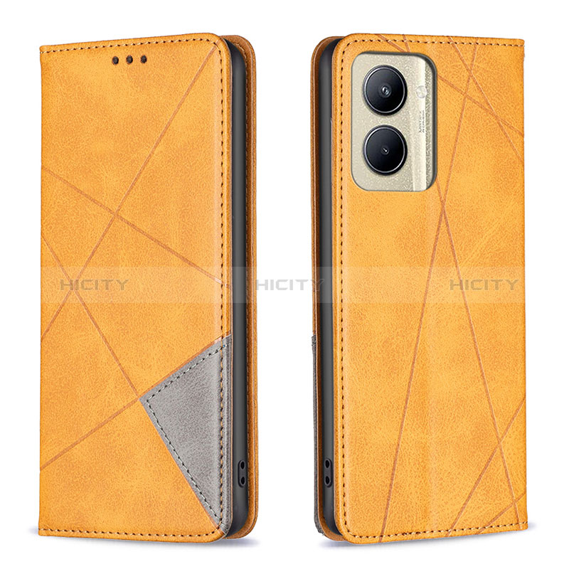 Funda de Cuero Cartera con Soporte Carcasa B07F para Realme C33 (2023) Marron Claro