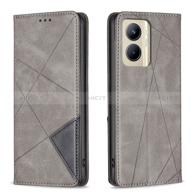 Funda de Cuero Cartera con Soporte Carcasa B07F para Realme C33 Gris