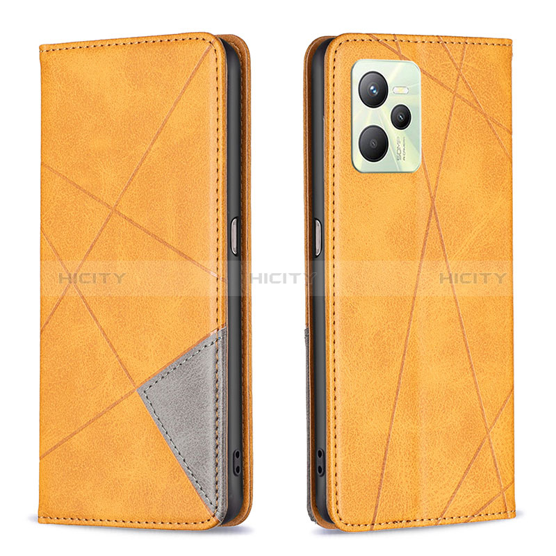 Funda de Cuero Cartera con Soporte Carcasa B07F para Realme C35 Marron Claro