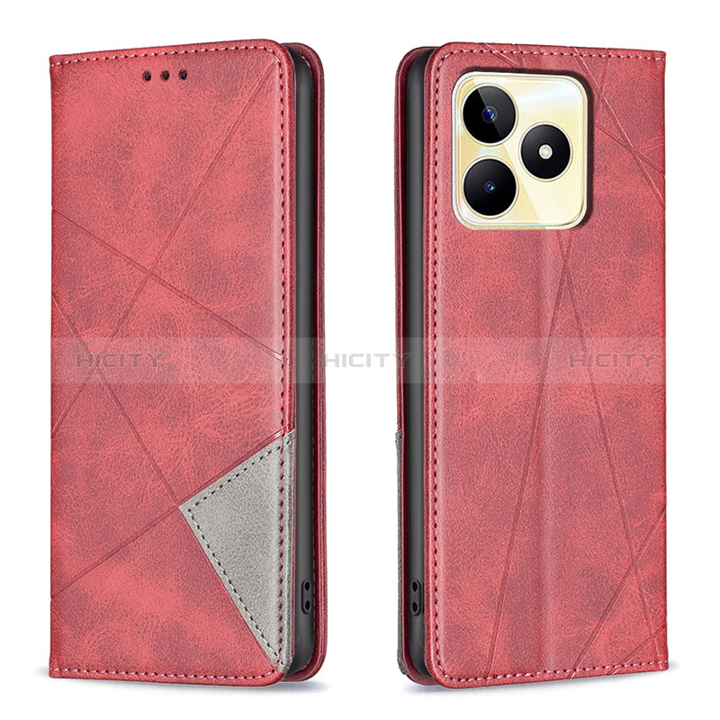 Funda de Cuero Cartera con Soporte Carcasa B07F para Realme C51 Rojo