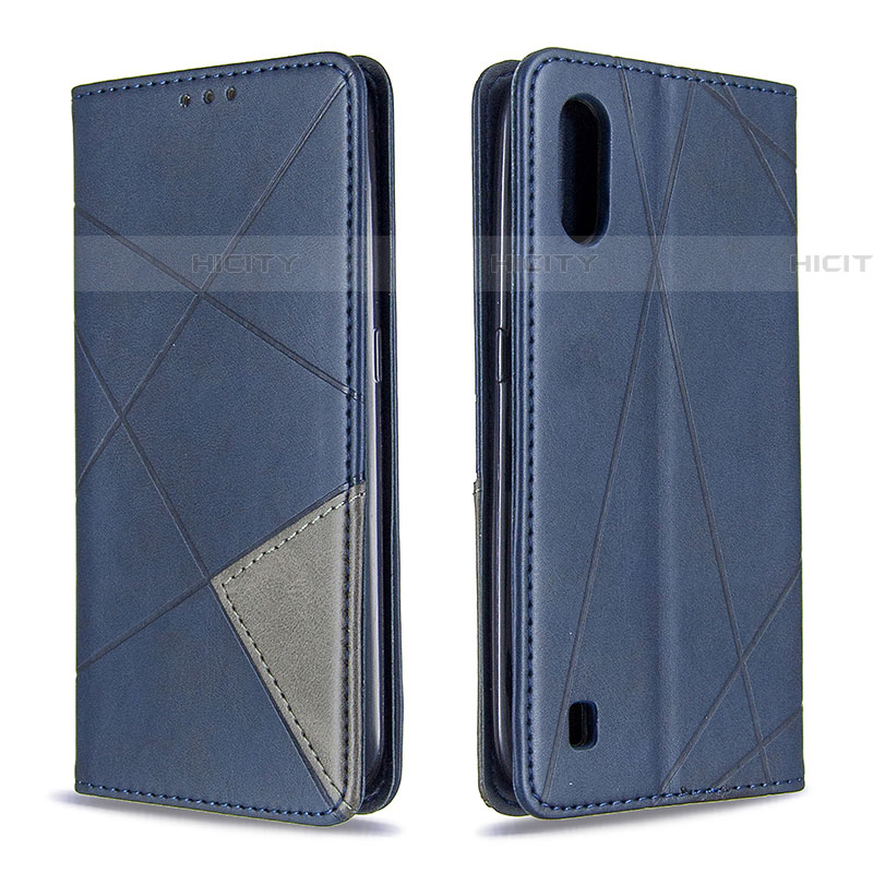 Funda de Cuero Cartera con Soporte Carcasa B07F para Samsung Galaxy A01 SM-A015 Azul