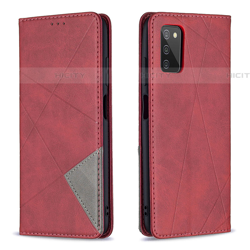 Funda de Cuero Cartera con Soporte Carcasa B07F para Samsung Galaxy A03s Rojo