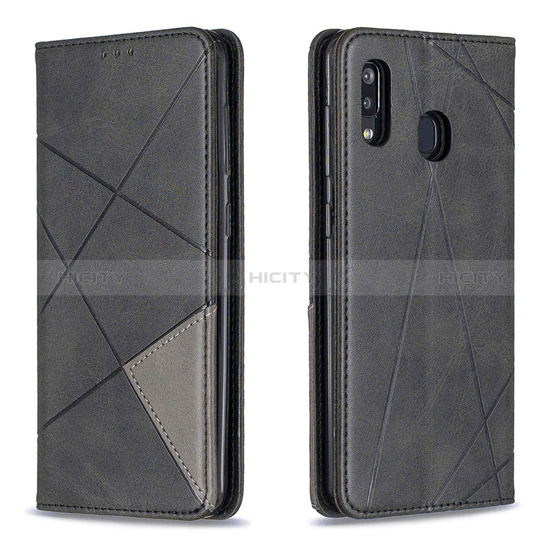 Funda de Cuero Cartera con Soporte Carcasa B07F para Samsung Galaxy A20 Negro