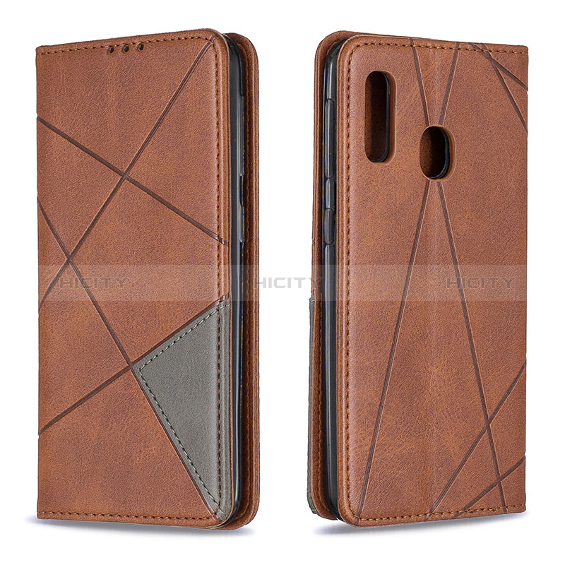 Funda de Cuero Cartera con Soporte Carcasa B07F para Samsung Galaxy A20e Marron