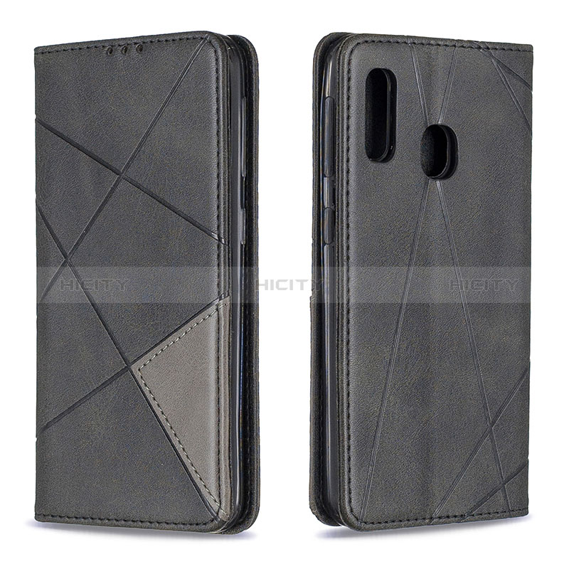 Funda de Cuero Cartera con Soporte Carcasa B07F para Samsung Galaxy A20e Negro