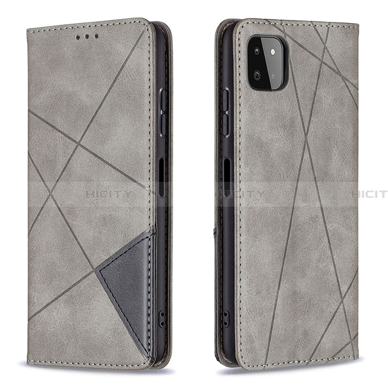 Funda de Cuero Cartera con Soporte Carcasa B07F para Samsung Galaxy A22 5G Gris