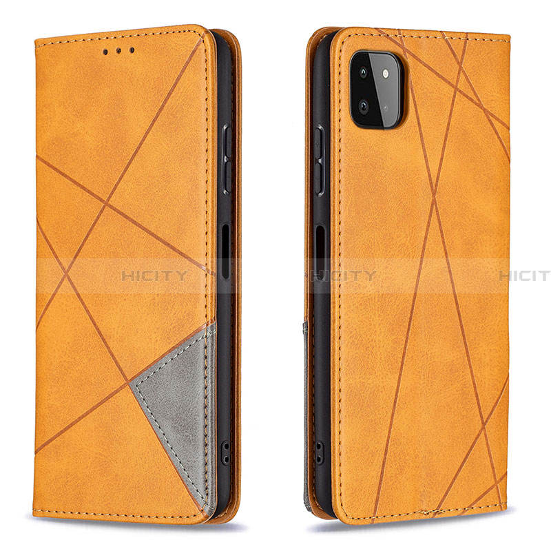 Funda de Cuero Cartera con Soporte Carcasa B07F para Samsung Galaxy A22 5G Marron Claro