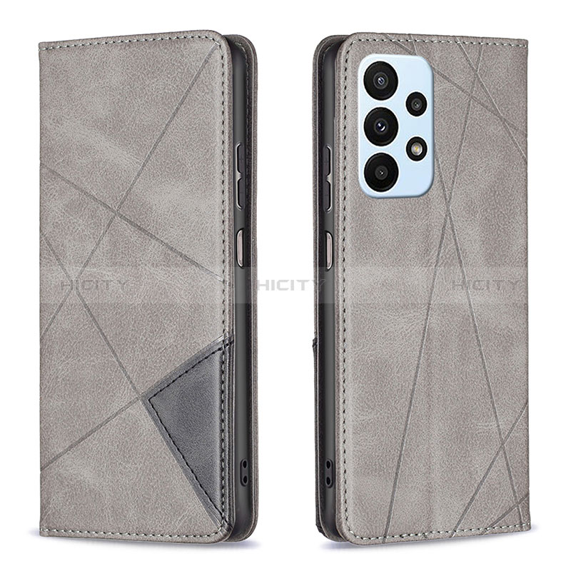 Funda de Cuero Cartera con Soporte Carcasa B07F para Samsung Galaxy A23 5G Gris