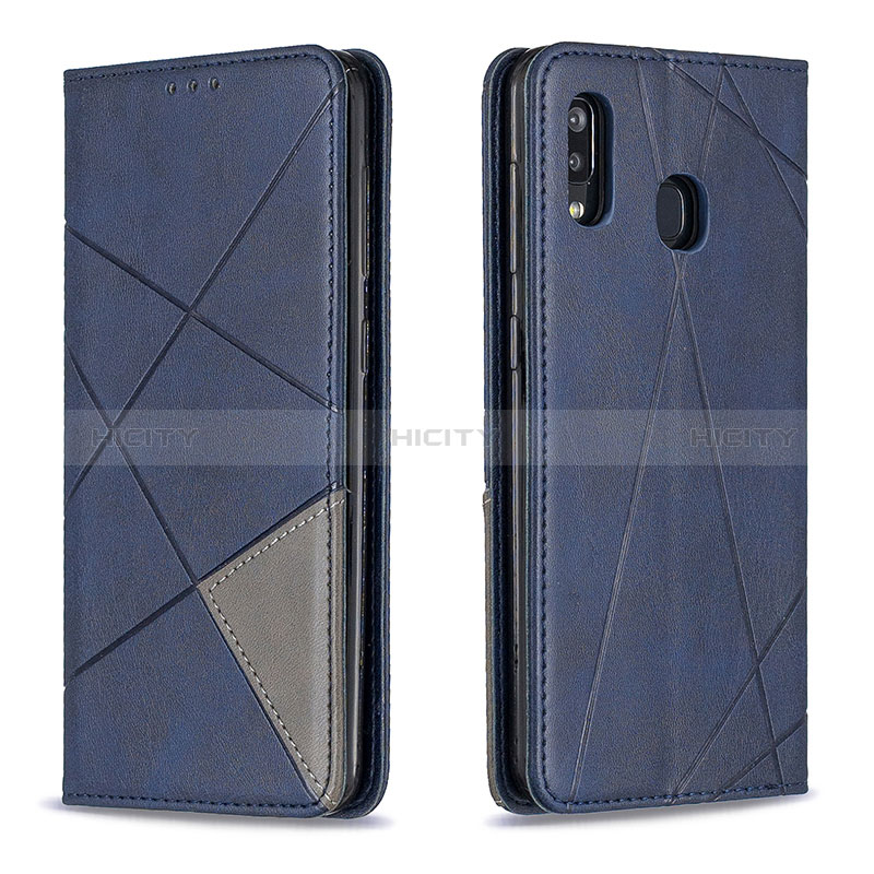 Funda de Cuero Cartera con Soporte Carcasa B07F para Samsung Galaxy A30 Azul