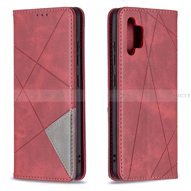 Funda de Cuero Cartera con Soporte Carcasa B07F para Samsung Galaxy A32 4G Rojo