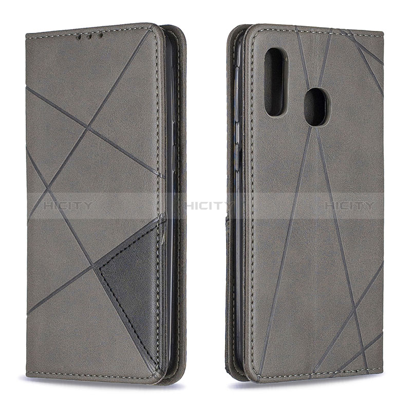 Funda de Cuero Cartera con Soporte Carcasa B07F para Samsung Galaxy A40 Gris