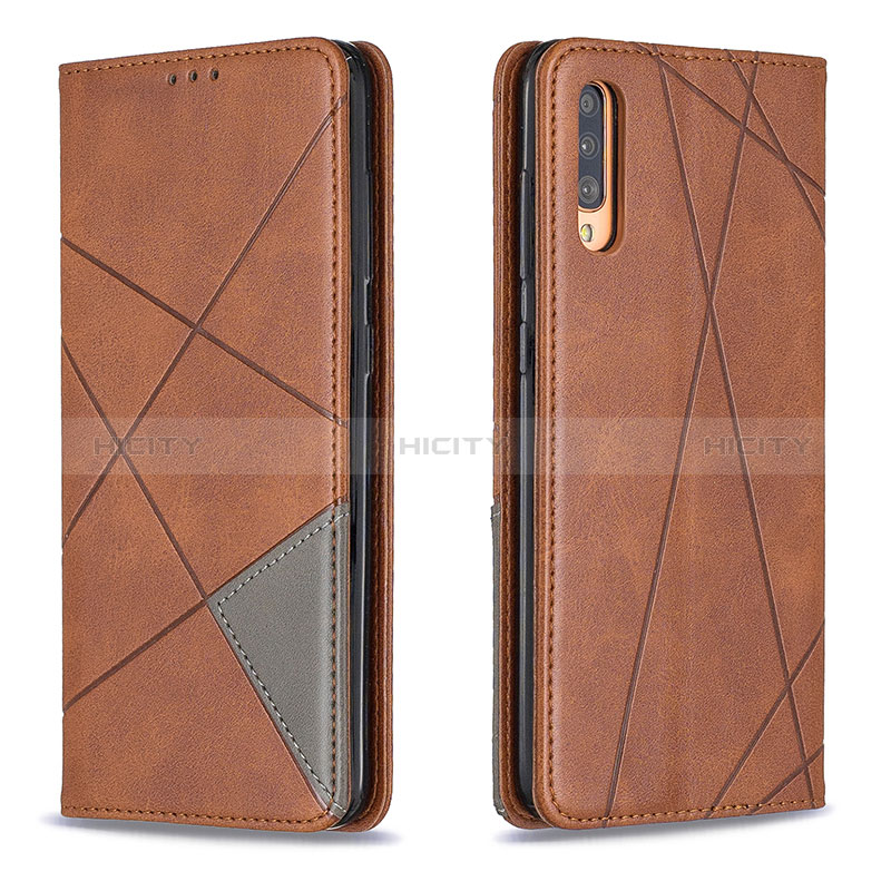 Funda de Cuero Cartera con Soporte Carcasa B07F para Samsung Galaxy A70 Marron