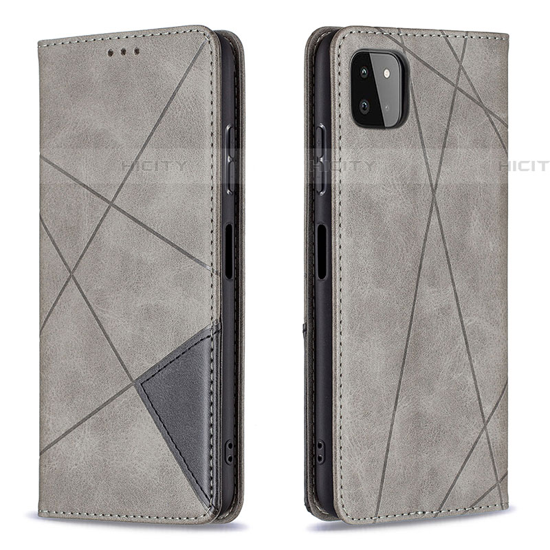 Funda de Cuero Cartera con Soporte Carcasa B07F para Samsung Galaxy F42 5G Gris