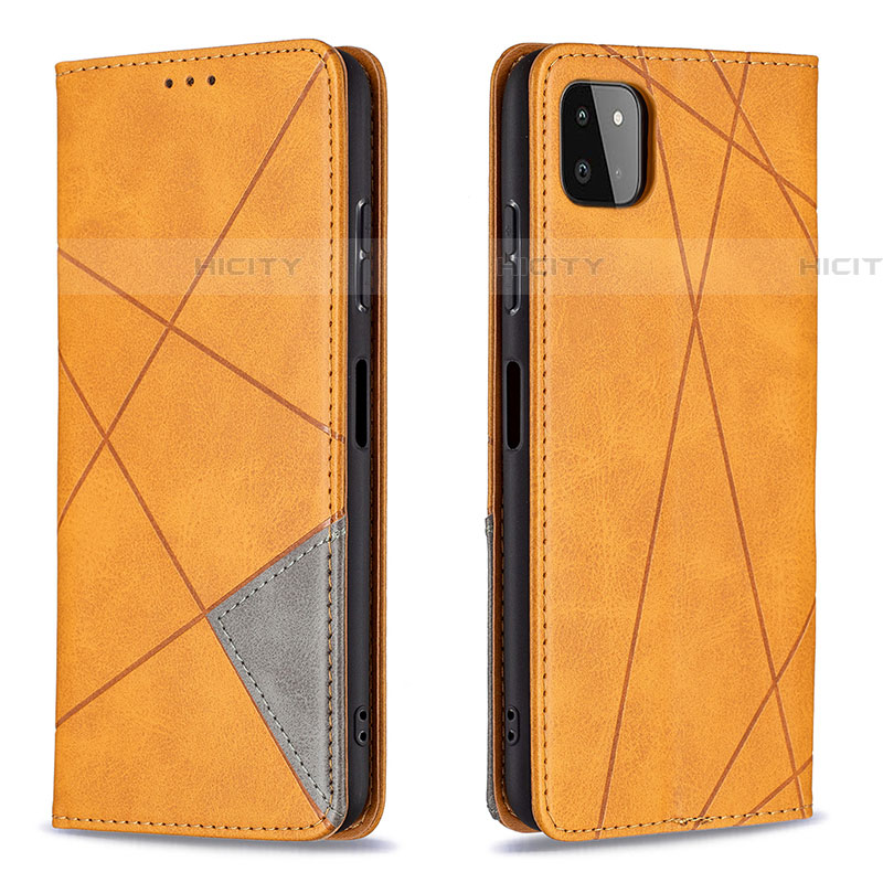 Funda de Cuero Cartera con Soporte Carcasa B07F para Samsung Galaxy F42 5G Marron Claro