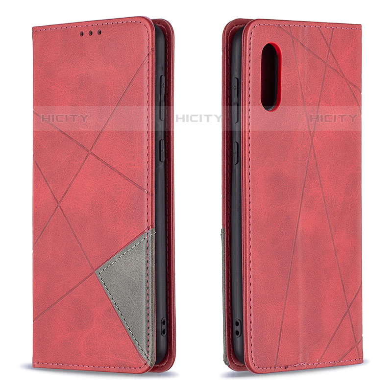 Funda de Cuero Cartera con Soporte Carcasa B07F para Samsung Galaxy M02 Rojo