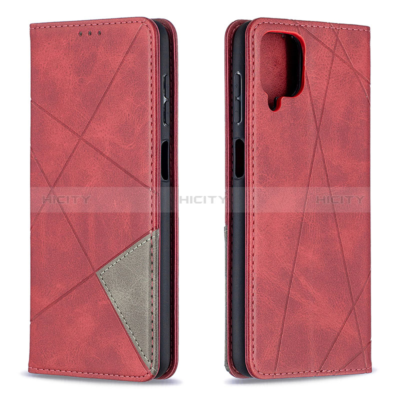 Funda de Cuero Cartera con Soporte Carcasa B07F para Samsung Galaxy M12 Rojo