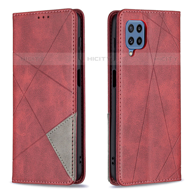 Funda de Cuero Cartera con Soporte Carcasa B07F para Samsung Galaxy M32 4G Rojo