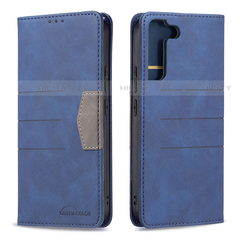 Funda de Cuero Cartera con Soporte Carcasa B07F para Samsung Galaxy S21 Plus 5G Azul