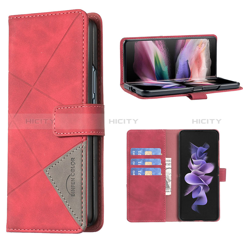 Funda de Cuero Cartera con Soporte Carcasa B07F para Samsung Galaxy Z Fold3 5G