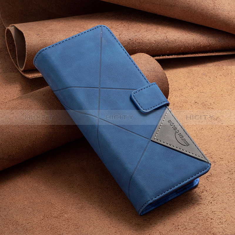 Funda de Cuero Cartera con Soporte Carcasa B07F para Samsung Galaxy Z Fold3 5G Azul