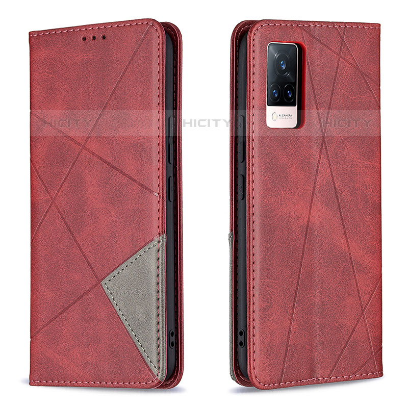 Funda de Cuero Cartera con Soporte Carcasa B07F para Vivo V21s 5G Rojo