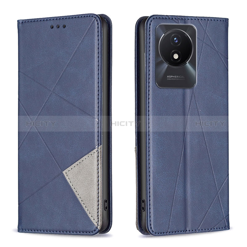 Funda de Cuero Cartera con Soporte Carcasa B07F para Vivo Y02 Azul