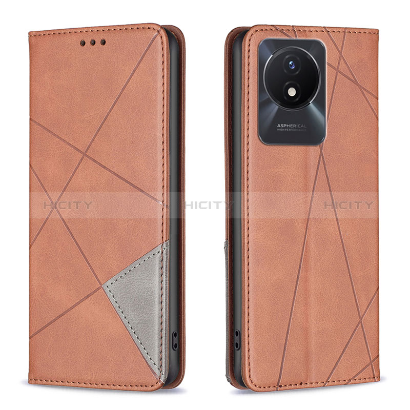 Funda de Cuero Cartera con Soporte Carcasa B07F para Vivo Y02t Marron