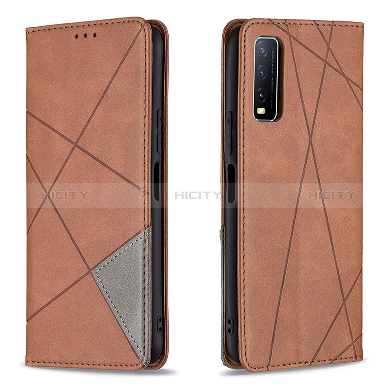 Funda de Cuero Cartera con Soporte Carcasa B07F para Vivo Y12A Marron