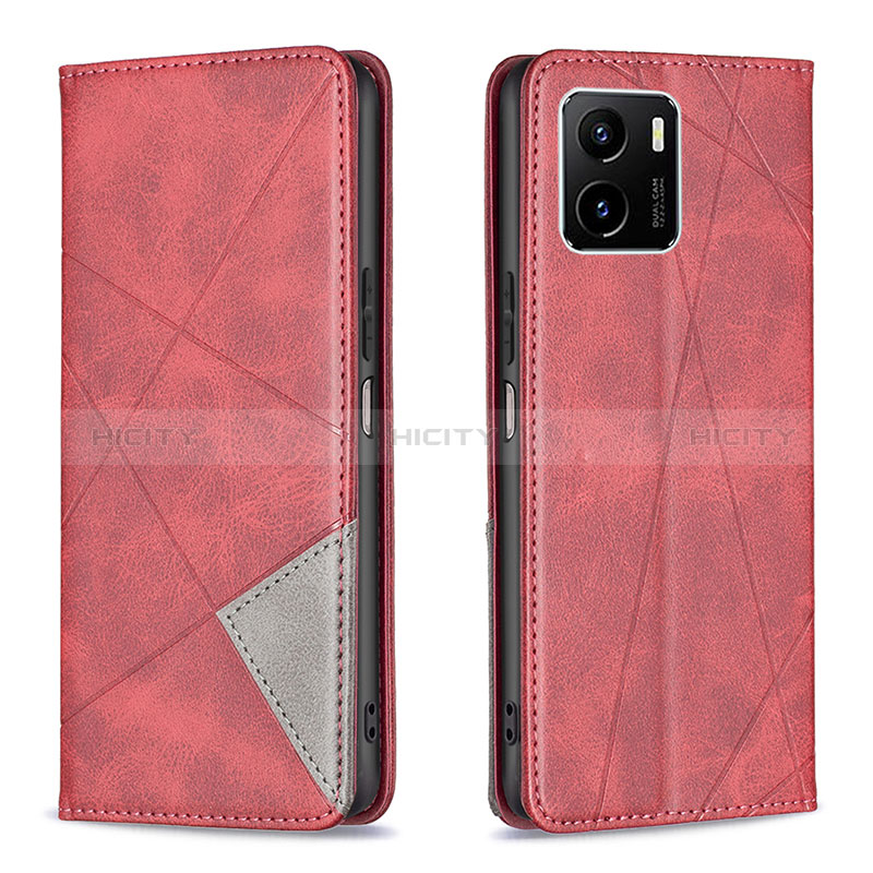 Funda de Cuero Cartera con Soporte Carcasa B07F para Vivo Y15C Rojo