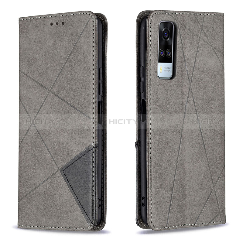 Funda de Cuero Cartera con Soporte Carcasa B07F para Vivo Y31 (2021) Gris