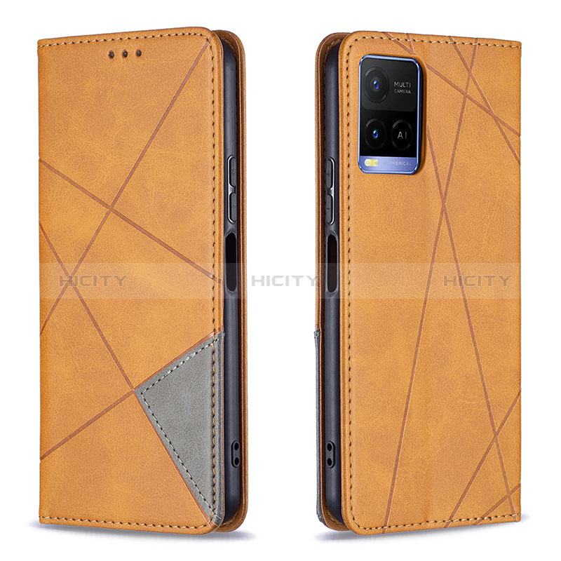 Funda de Cuero Cartera con Soporte Carcasa B07F para Vivo Y32 4G Marron Claro