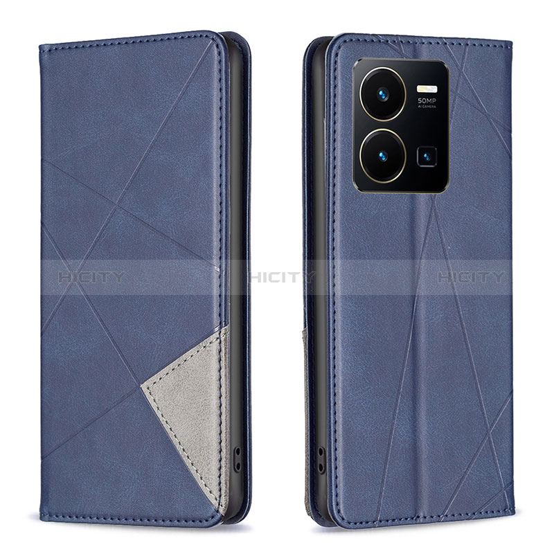 Funda de Cuero Cartera con Soporte Carcasa B07F para Vivo Y35 4G Azul