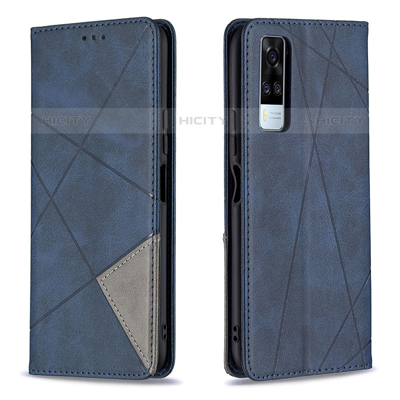 Funda de Cuero Cartera con Soporte Carcasa B07F para Vivo Y51A Azul