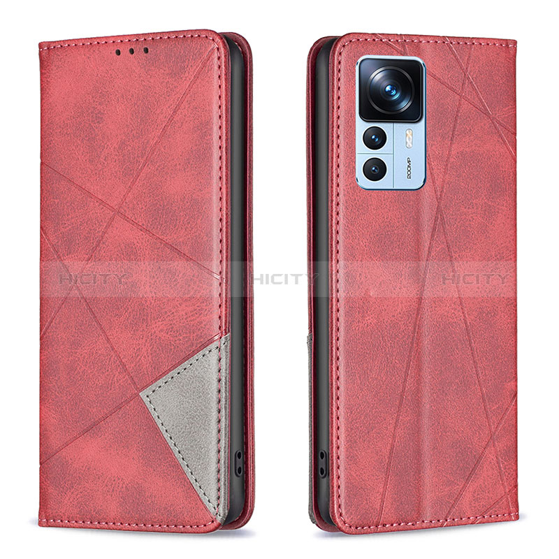 Funda de Cuero Cartera con Soporte Carcasa B07F para Xiaomi Mi 12T 5G Rojo