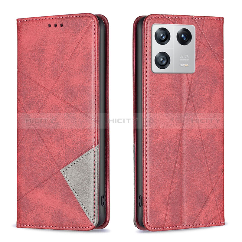 Funda de Cuero Cartera con Soporte Carcasa B07F para Xiaomi Mi 13 5G Rojo